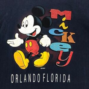 Vintage Mickey Mouse Orlando Florida Color Block T Shirt Adult XL Disney